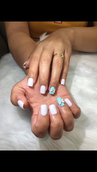 White & Blue Bows